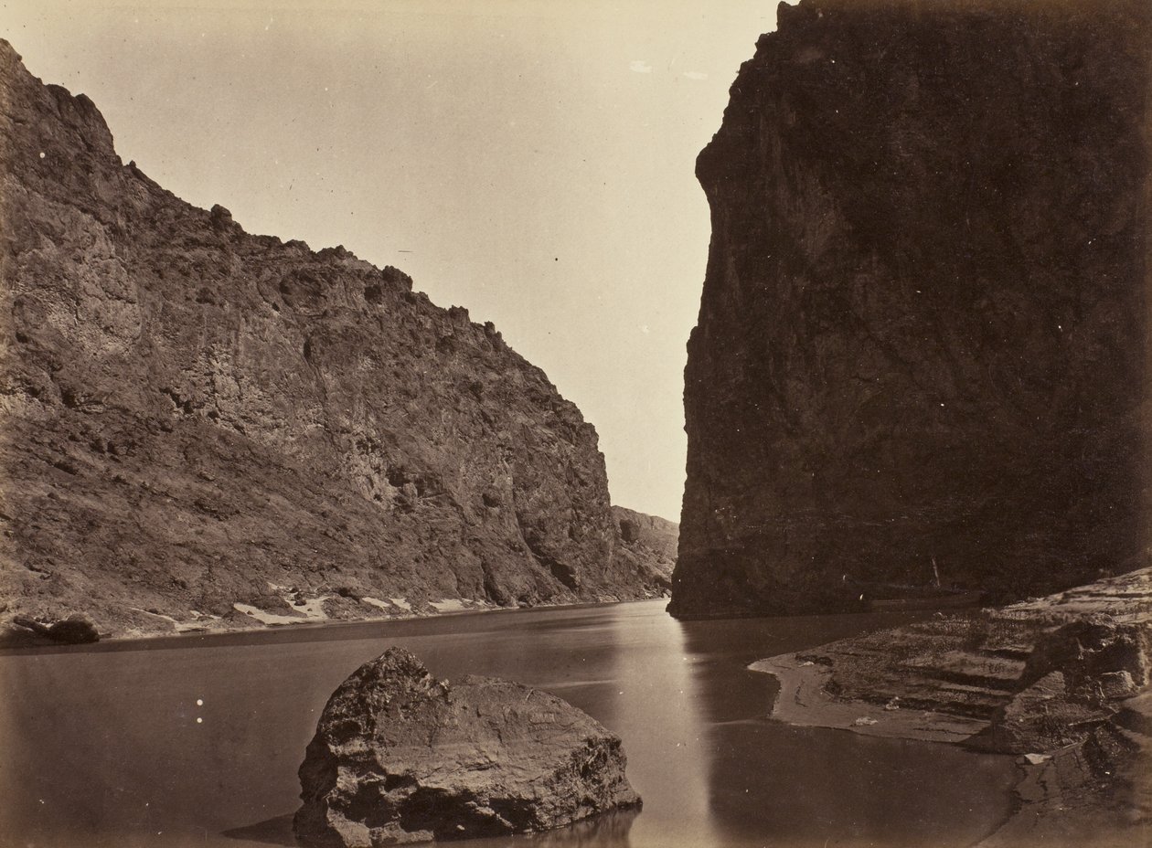 Black Cañon, Colorado River, ser nedenfor, nær Camp 7, 1871 av Timothy OSullivan
