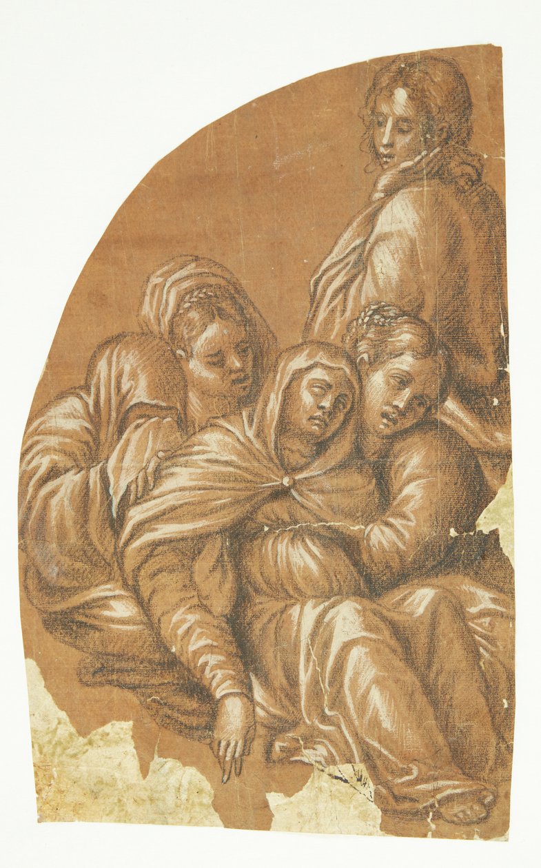 En del av en Pietà (venstre side av en lunette-komposisjon) av Tintoretto