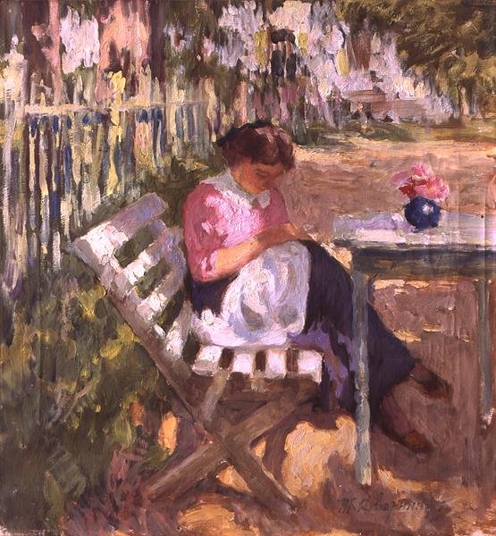 At the Dacha (olje på lerret) av Tit Yakovlevich Dvornikov