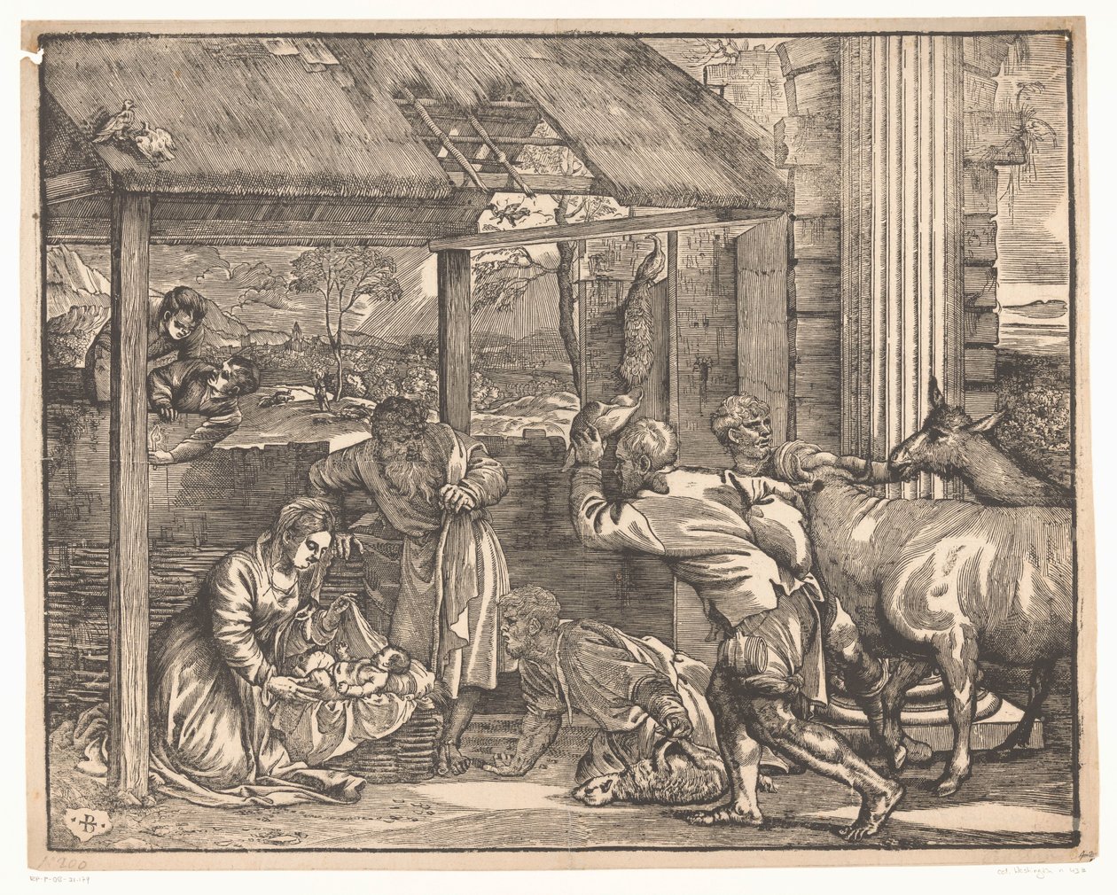Tilbedelse av hyrdene av Titiaan (attributed to)