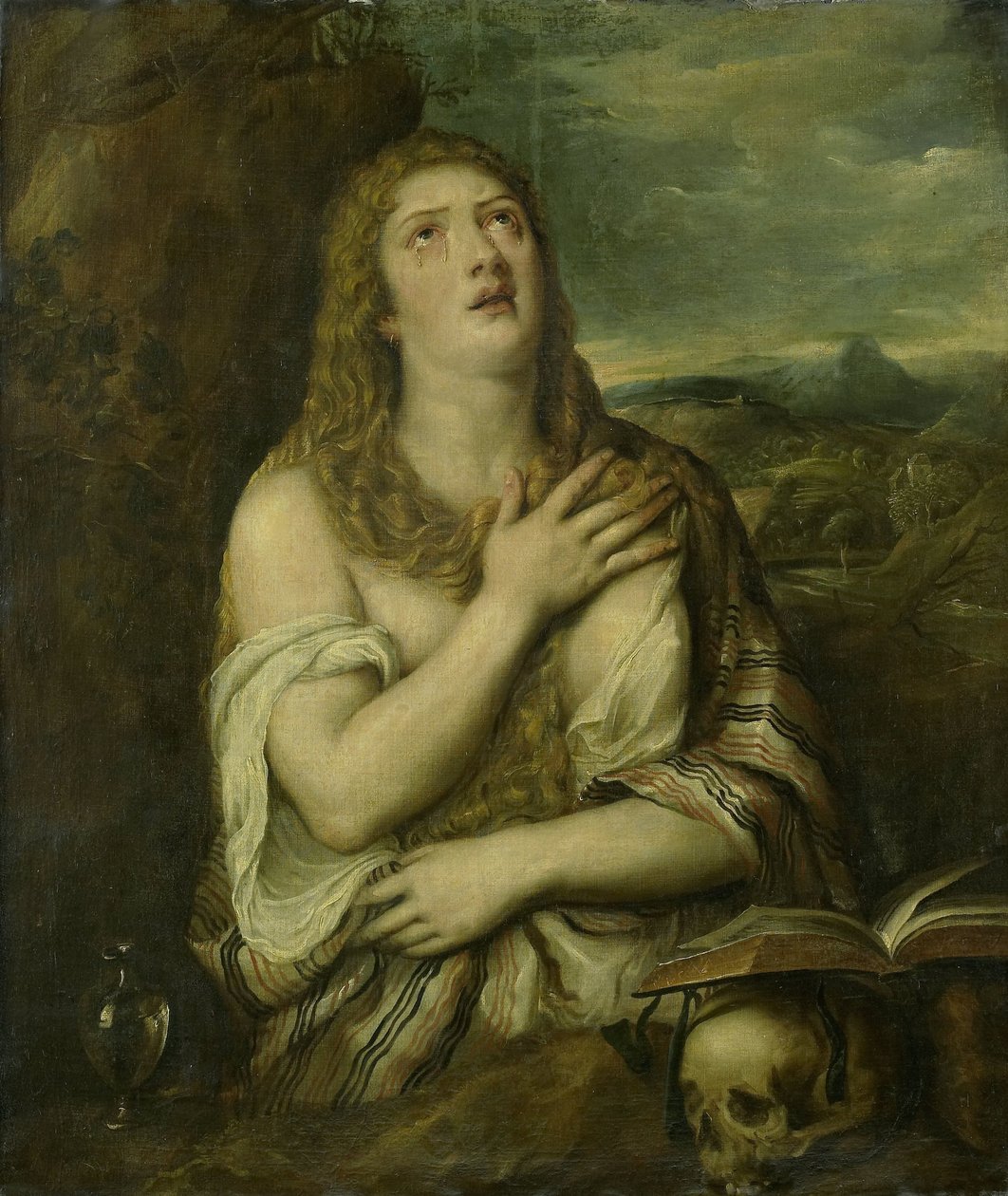 Anklagende Maria Magdalena av Titiaan (copy after)