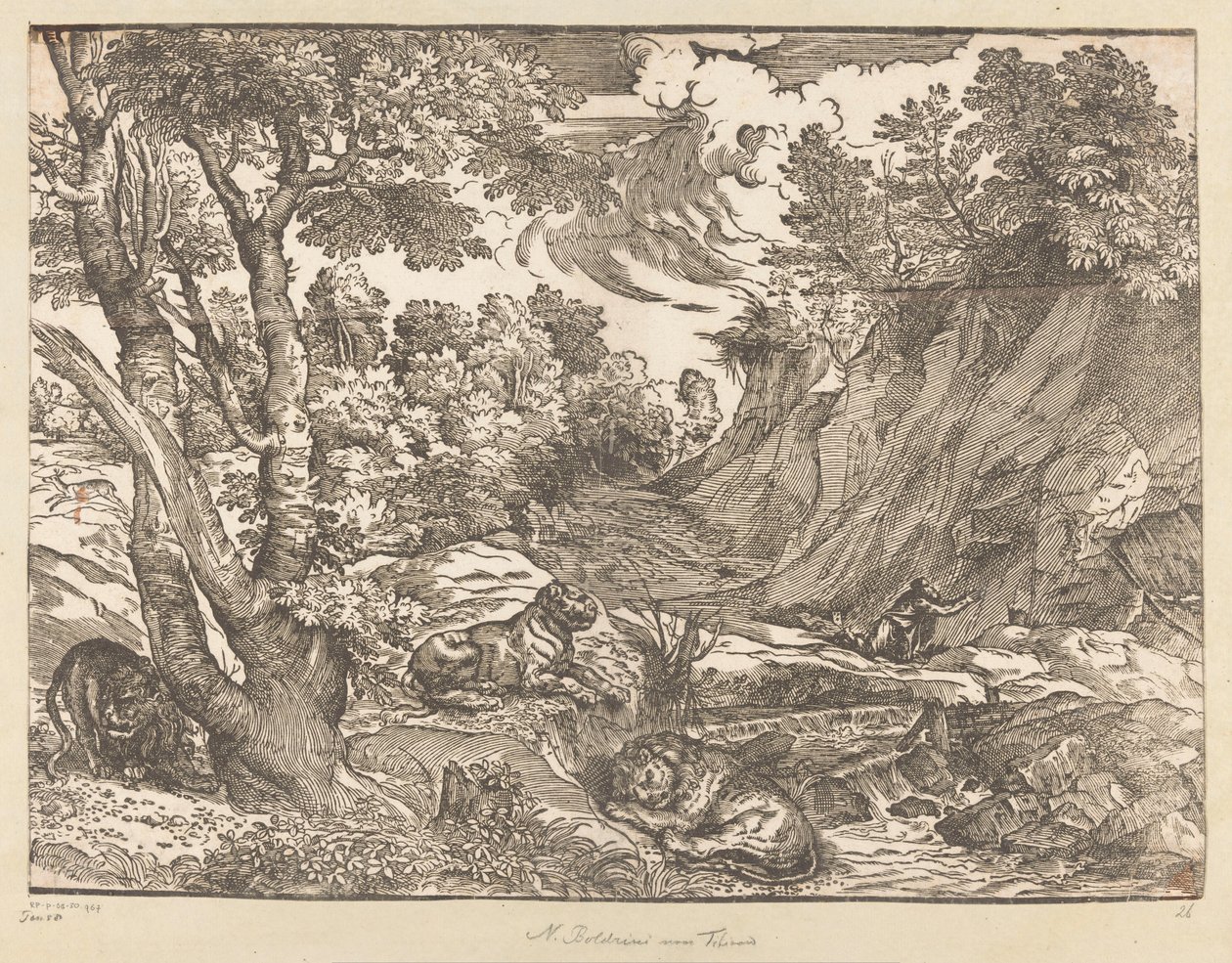Landskap med Saint Jerome av Titiaan