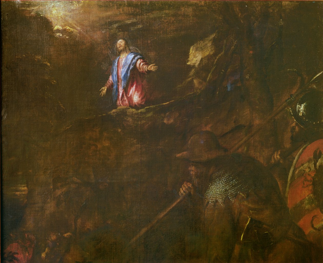 Kristus i olivenhagen (detalj), 1562 av Tiziano Vecelli