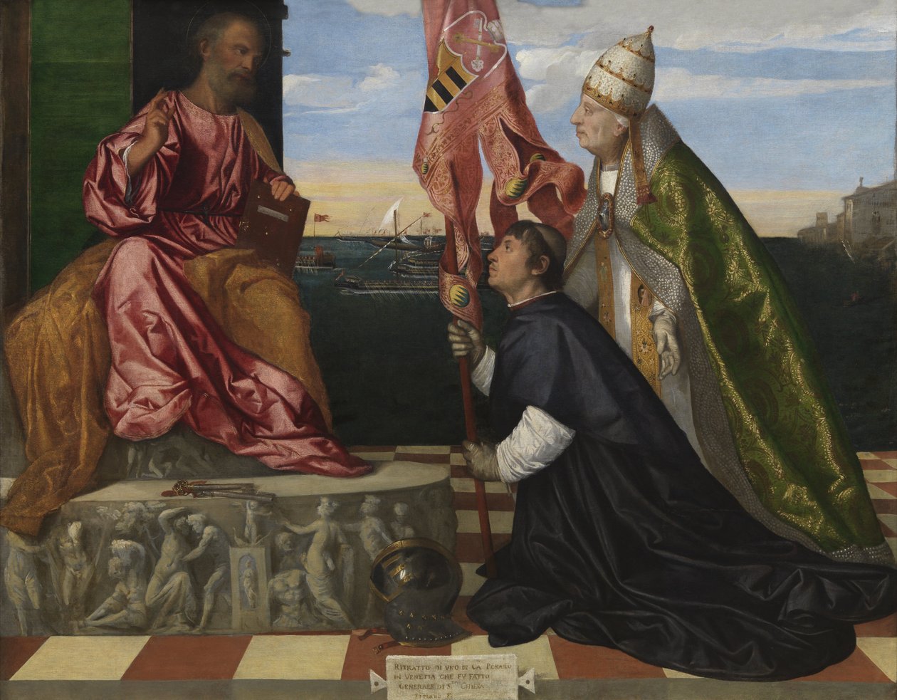 Jacopo Pesaro, biskop av Paphos, ble presentert av pave Alexander VI for Saint Peter Espanol av Tiziano Vecelli