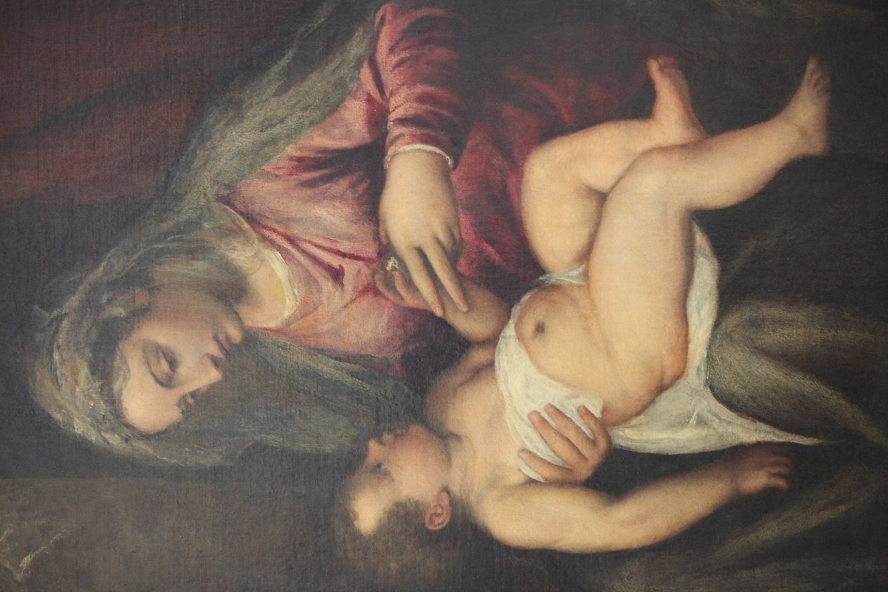 Madonna og barn detaljer av Tiziano Vecelli