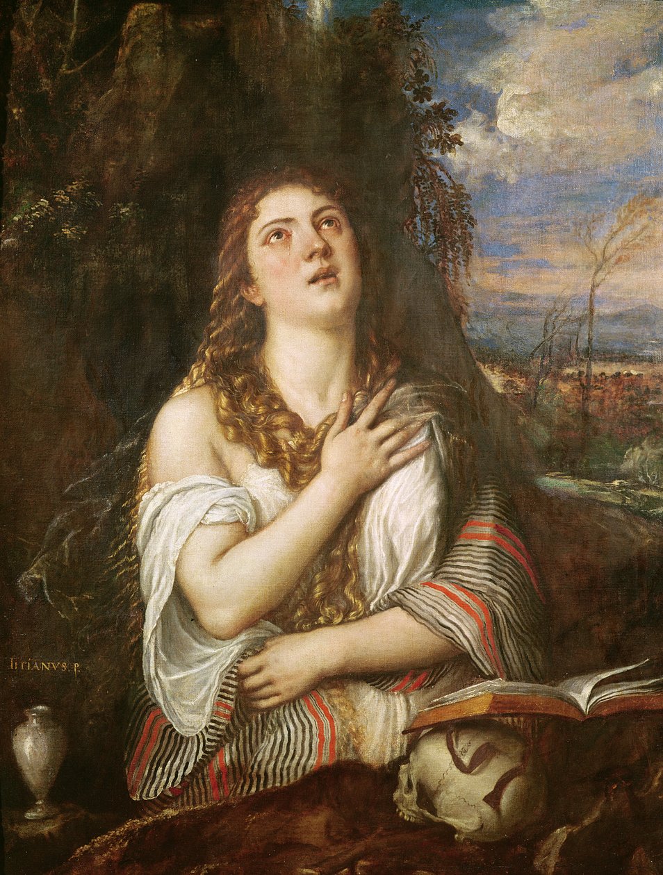 Maria Magdalena i bot, ca. 1567-8 av Tiziano Vecelli