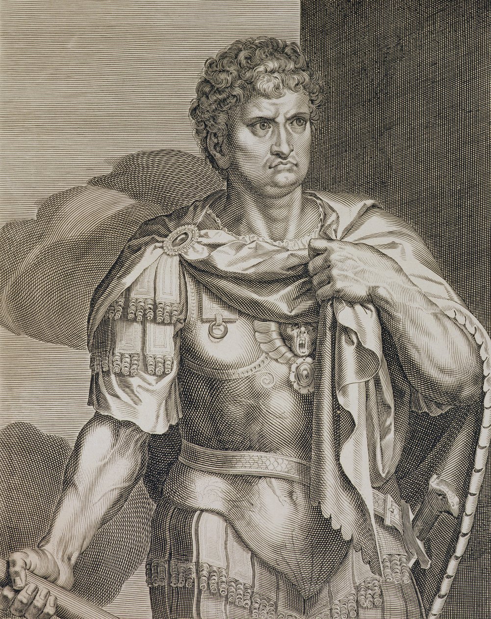 Nero Claudius Cæsar keiser av Roma 54-68 e.Kr. gravert av Aegidius Sadler (1570-1629) av Tiziano Vecelli
