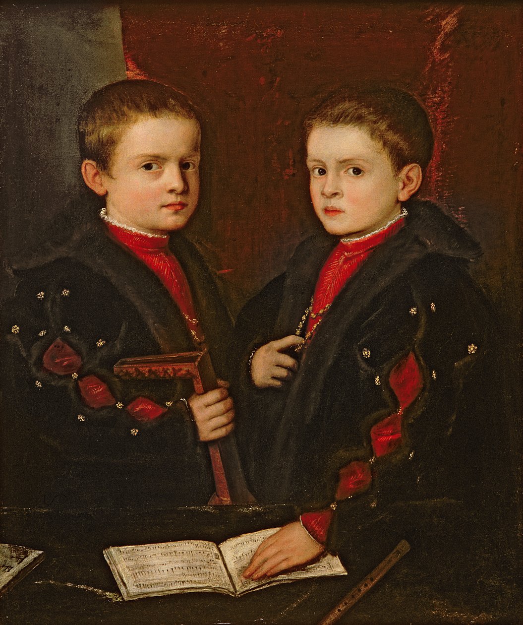 Portrett av Gerolamo Melchiorre (f.1536) og broren Francesco Santo da Pesaro (f.1537), ca. 1544 av Tiziano Vecelli
