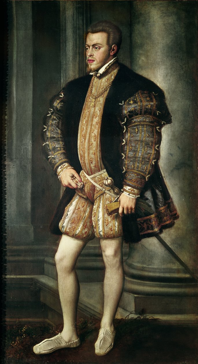 Portrett av Filip II av Spania, ca. 1550 av Tiziano Vecelli