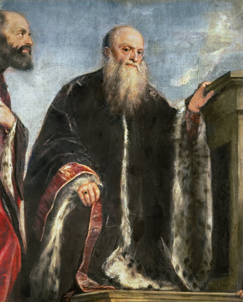 Vendramin-familien, detalj av Gabriel Vendramin d.1552 1543-47 olje på lerret av Tiziano Vecelli