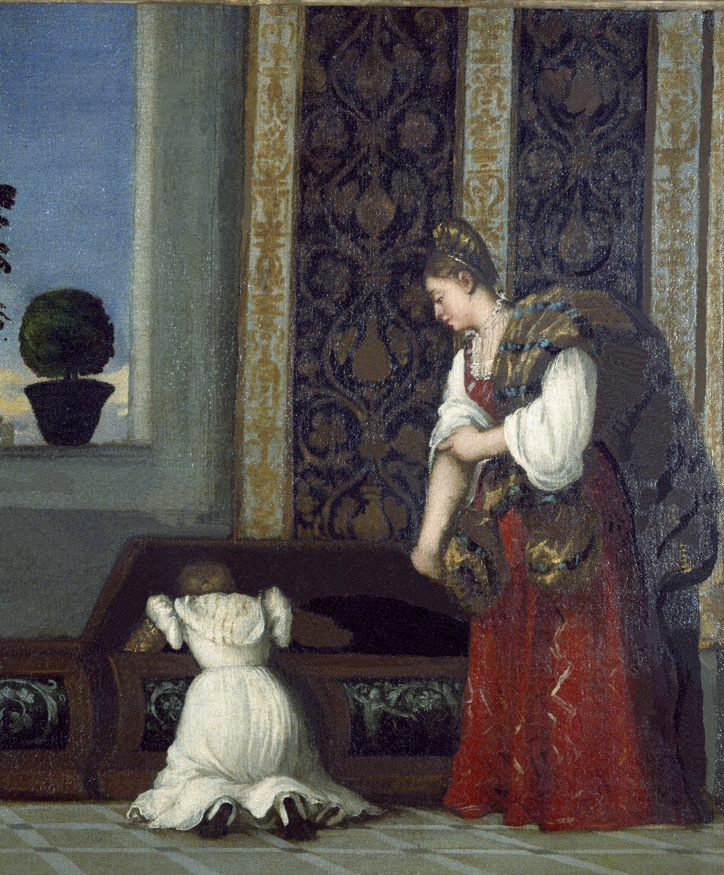 Venus of Urbino, før 1538 olje på lerret detalj av 291644 av Tiziano Vecelli