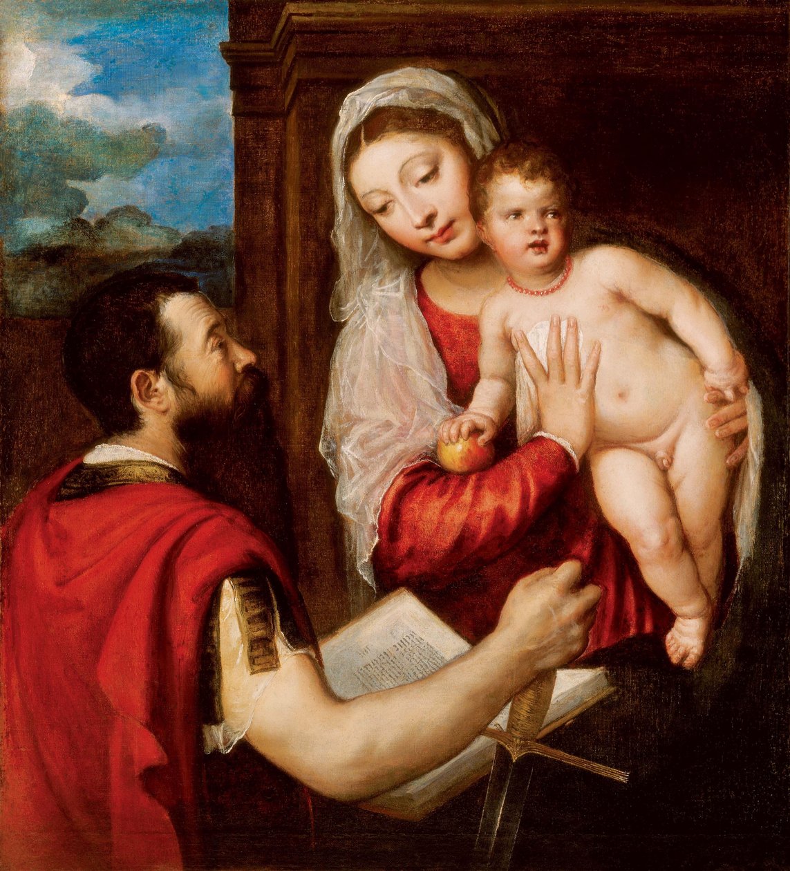 Jomfru Maria med barn og St. Paul av Tiziano Vecelli