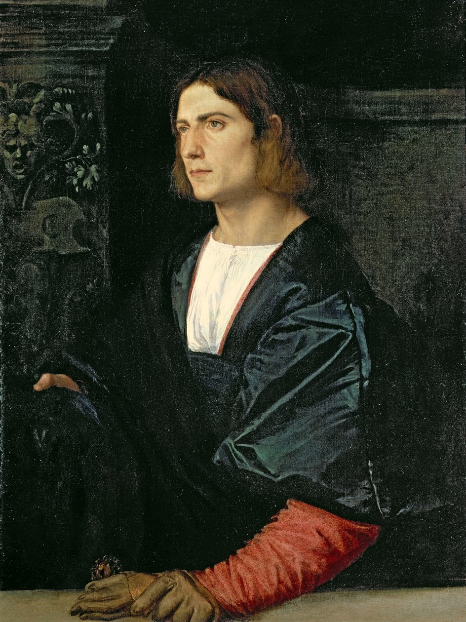 Ung mann med lue og hansker, ca. 1515 av Tiziano Vecelli