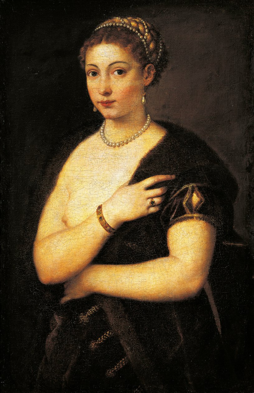 Pike i pels, av Titian (ca 1490-1576), olje på lerret 95x63 cm av Titian (c.1488 1576)