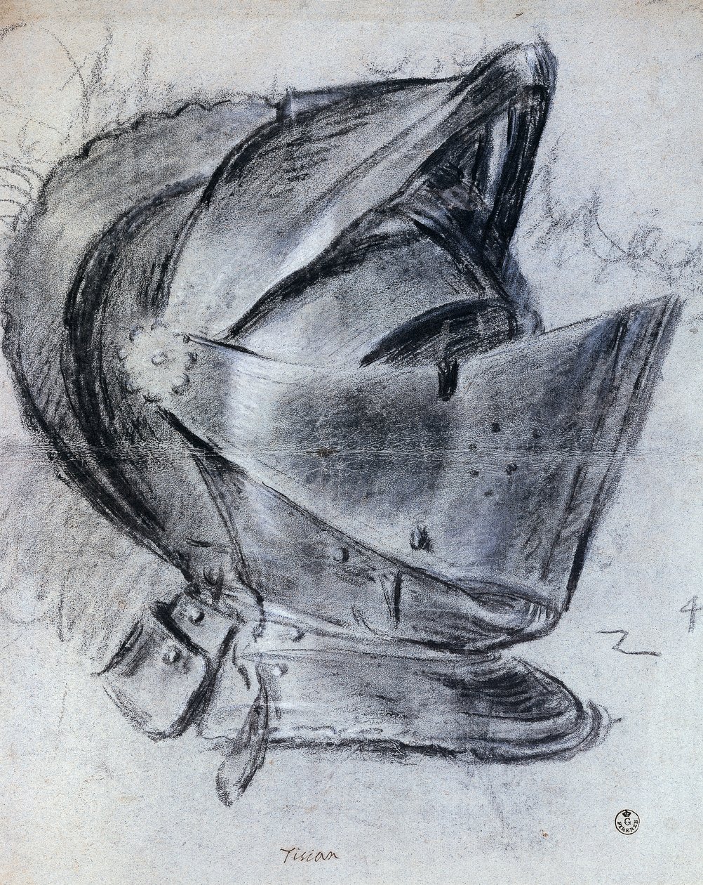 Hjelm av Titian (ca. 1490-1576), tegning av Titian (c.1488 1576)