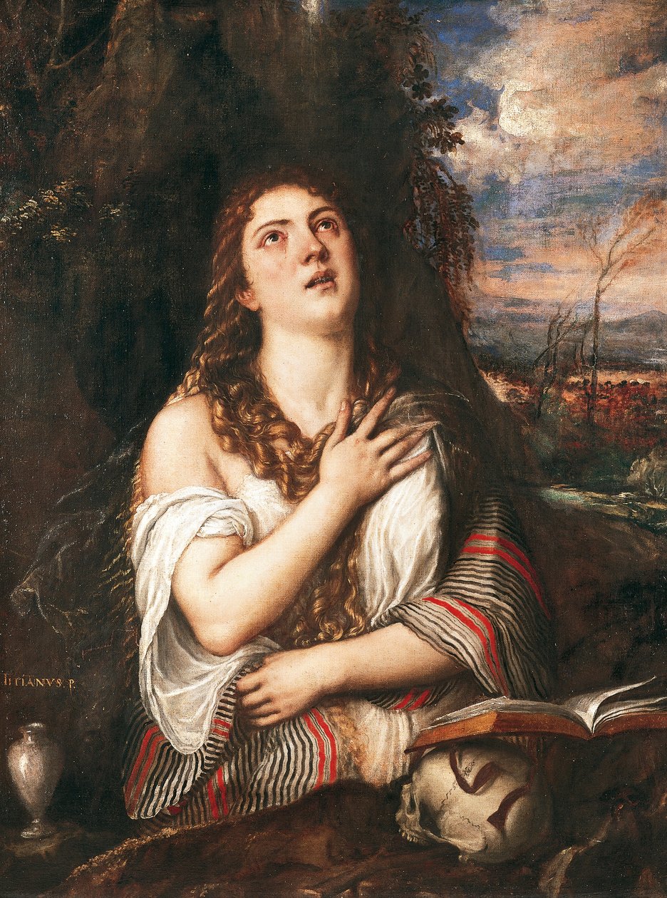 La Maddalena, av Titian (ca. 1490-1576), olje på lerret av Titian (c.1488 1576)