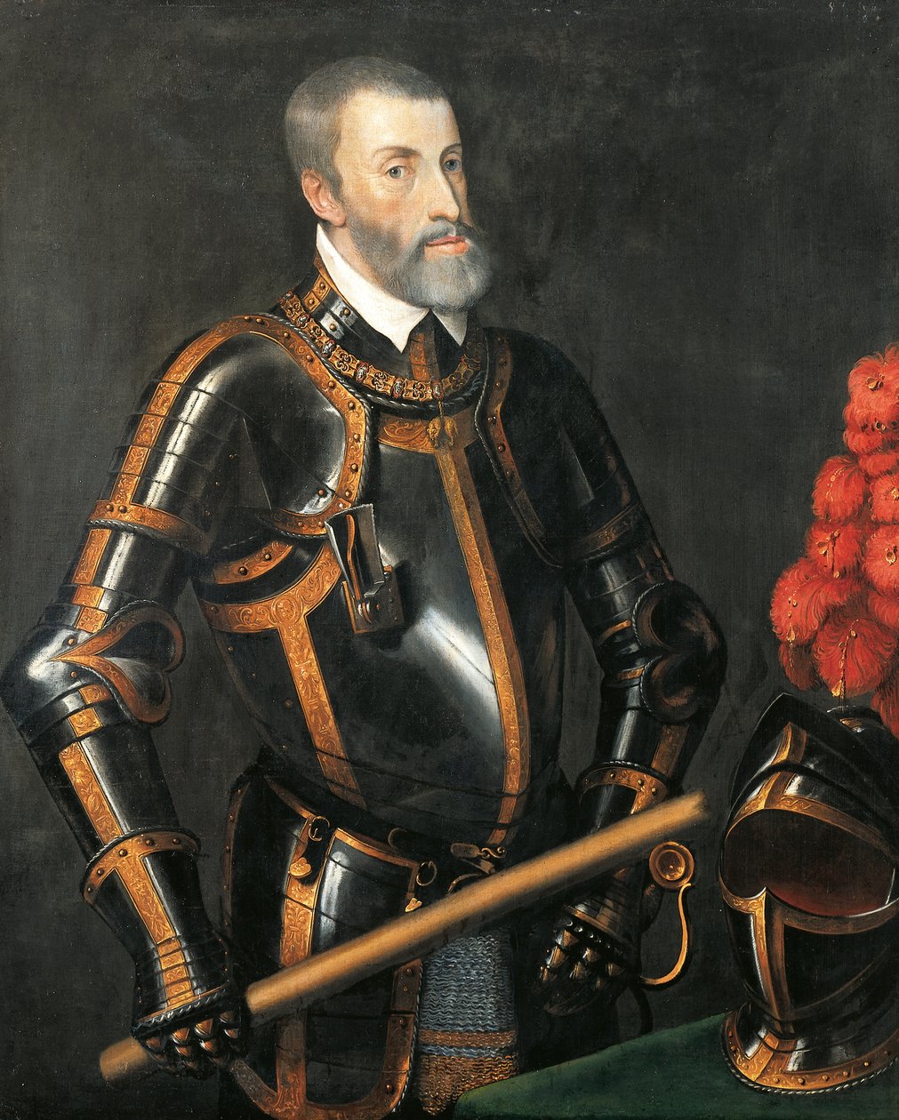 Portrett av Charles V av Habsburg, keiser av Det hellige romerske rike, av Titian, maleri av Titian (c.1488 1576)