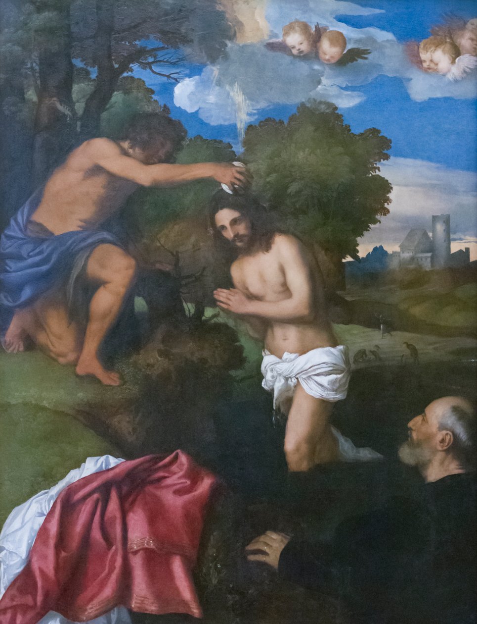 The Baptism of Christ, ca. 1512 (olje på tre) av Titian (c.1488 1576)