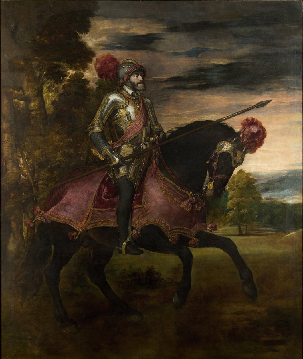Keiser Karl V (1500-58) til hest i Muhlberg av Tiziano Vecelli