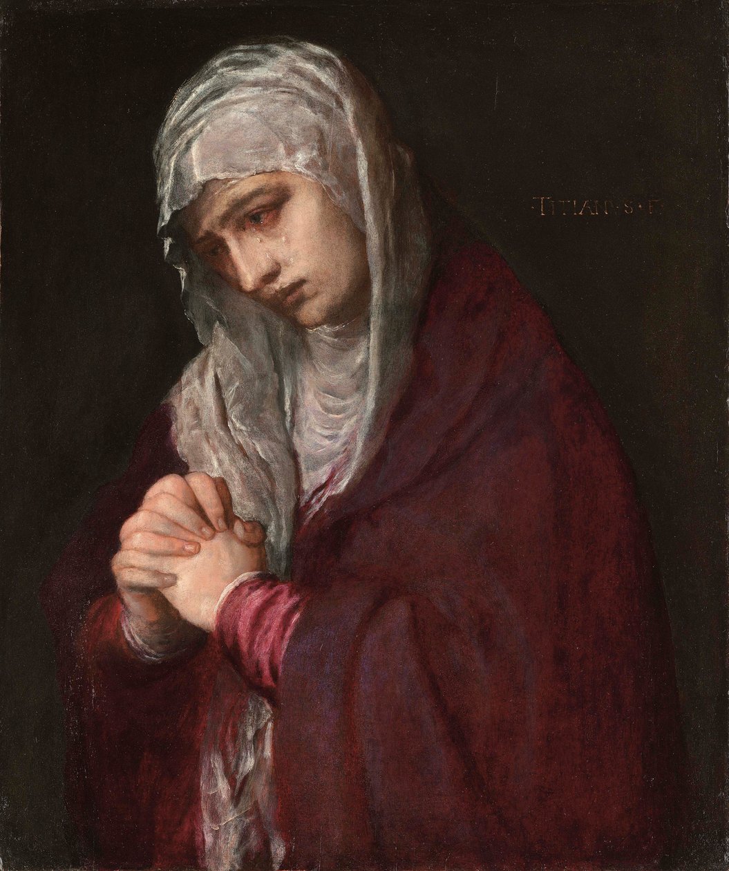 Mater Dolorosa (olje på panel) av Tiziano Vecelli