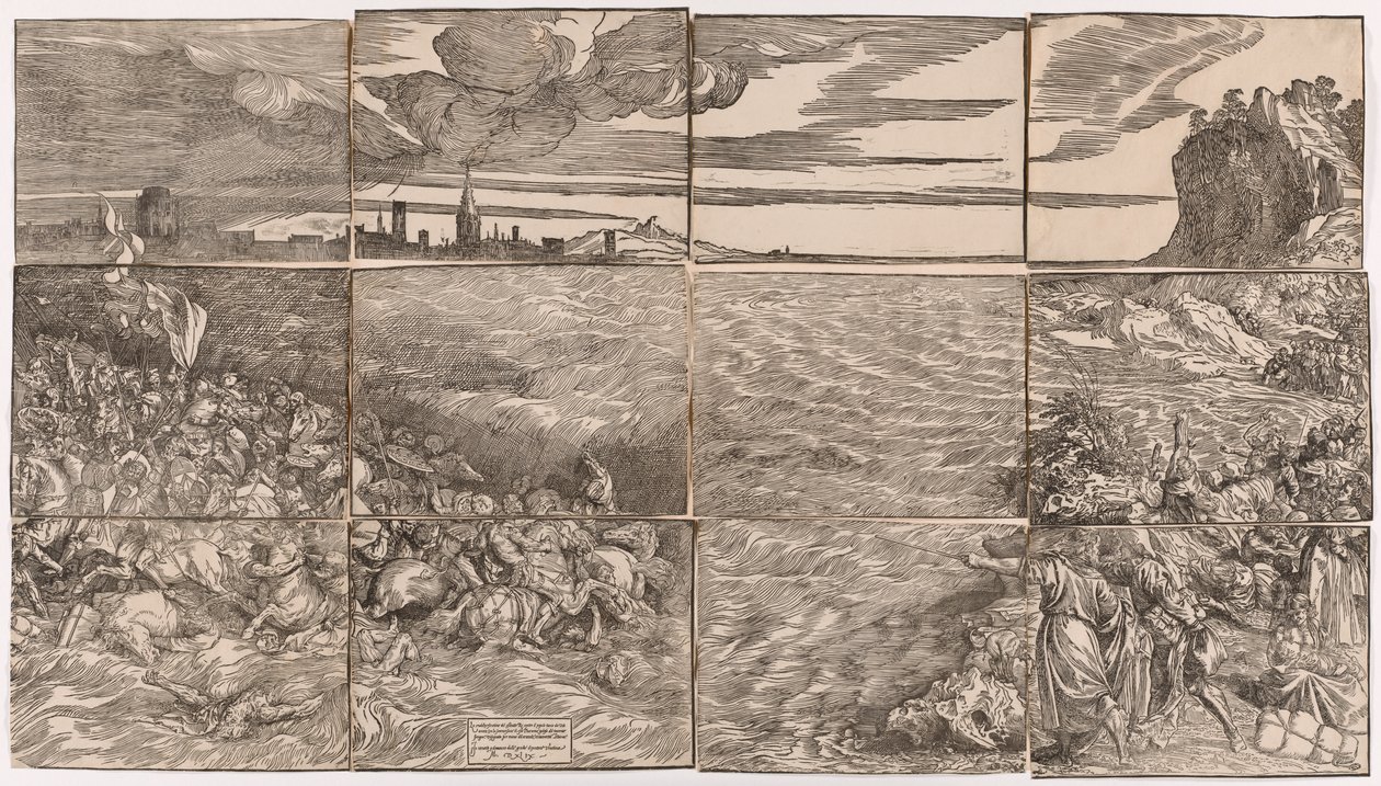 Nedsenkningen av Faraos hær i Rødehavet av Titian (c.1488 1576)