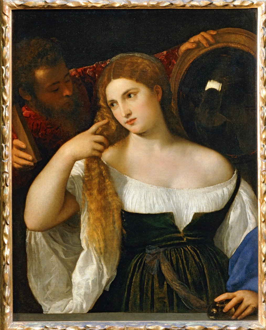 Jenta og speilet … av Titian (c.1488-1576)
