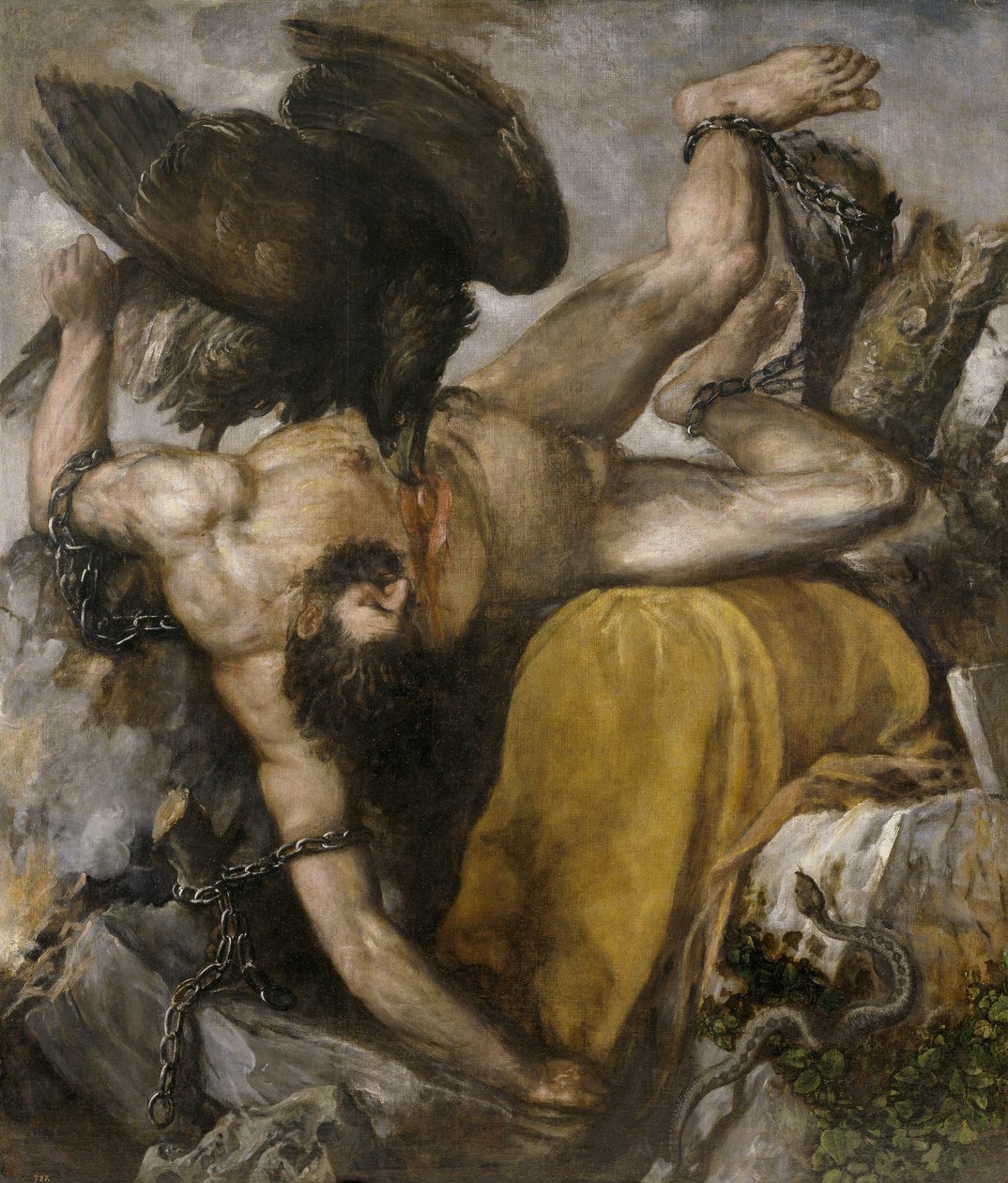 Tityos - Tiziano Vecellio dit Le Titien (1485-1576) - 1548-1549 - Olje på lerret - 253x217 - Museo del Prado, Madrid av Titian (c.1488 1576)