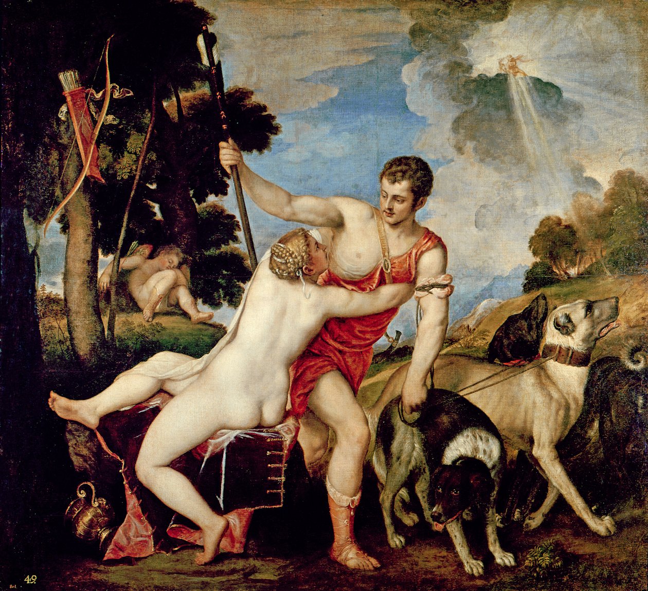 Venus og Adonis av Tiziano Vecelli