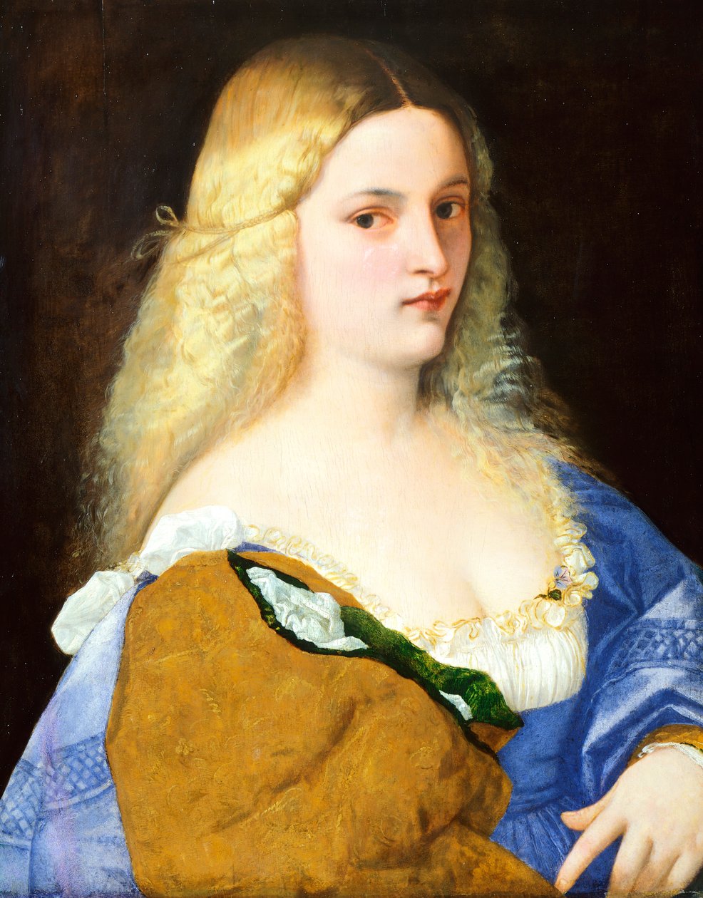 Violante, av Titian (ca 1490-1576), olje på lerret, 64x51 cm av Titian (c.1488 1576)