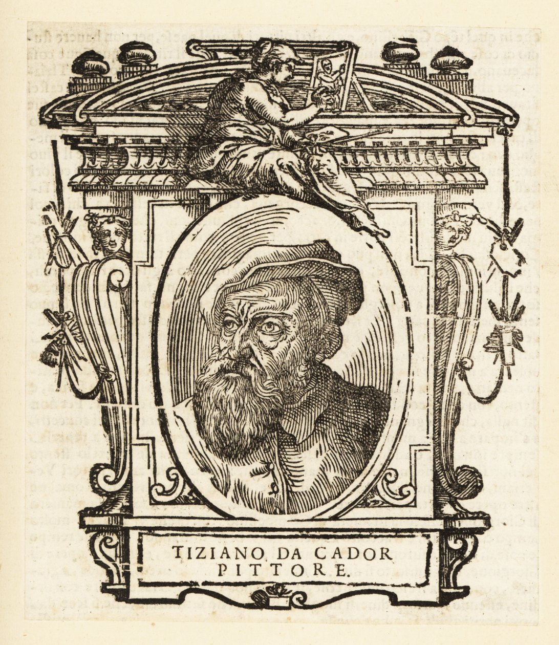 Portrett av Titian, italiensk maler under renessansen, født i Pieve di Cadore, rundt 1488-1576 av Titian (c.1488 1576) (after)