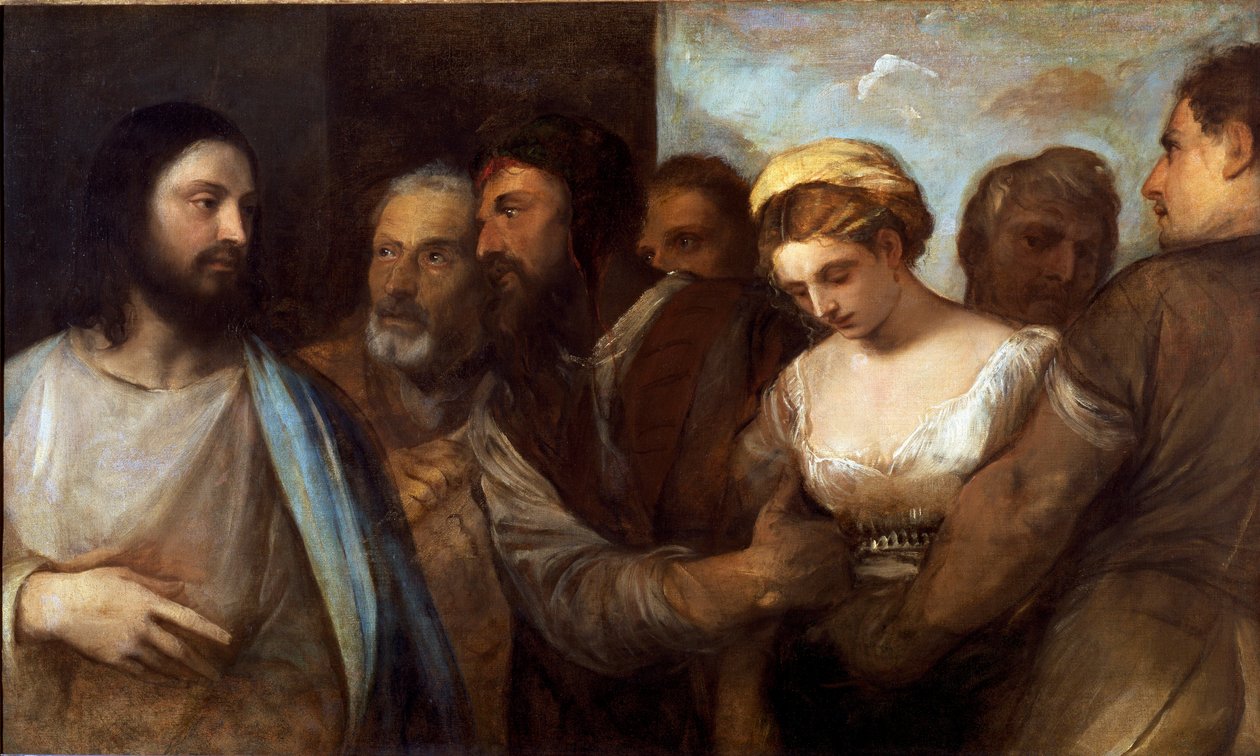 Kristus og den utro kvinnen (maleri, ca. 1540) av Tiziano Vecelli