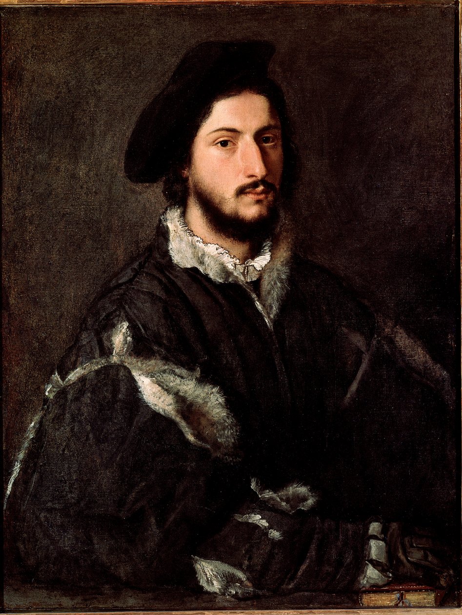 Portrett av Vincenzo Mosti maleri av Tiziano Vecellio kalt Titian (ca.1490-1576) av Tiziano Vecelli