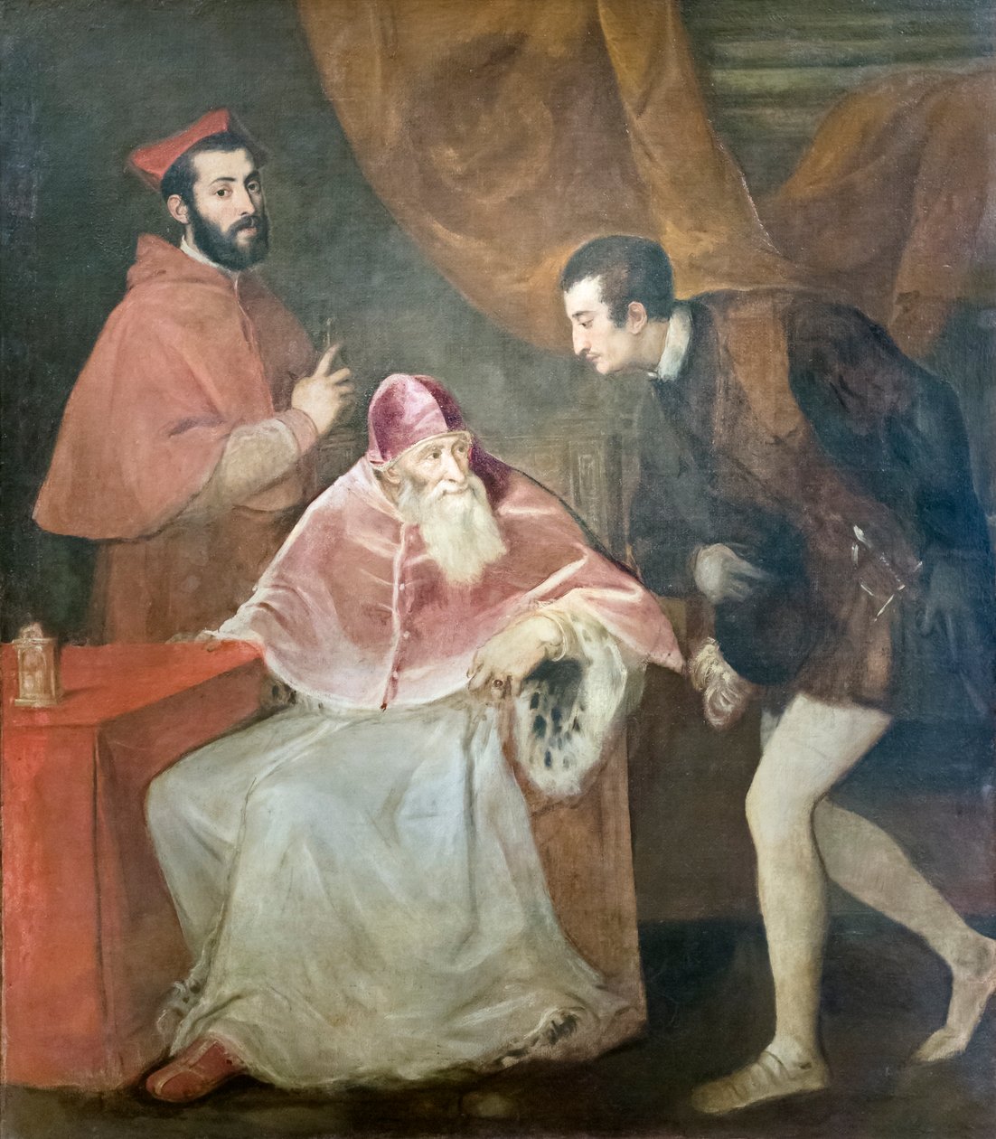 Portrett av pave Paul III med nevøer av Titian (c.1488 1576)