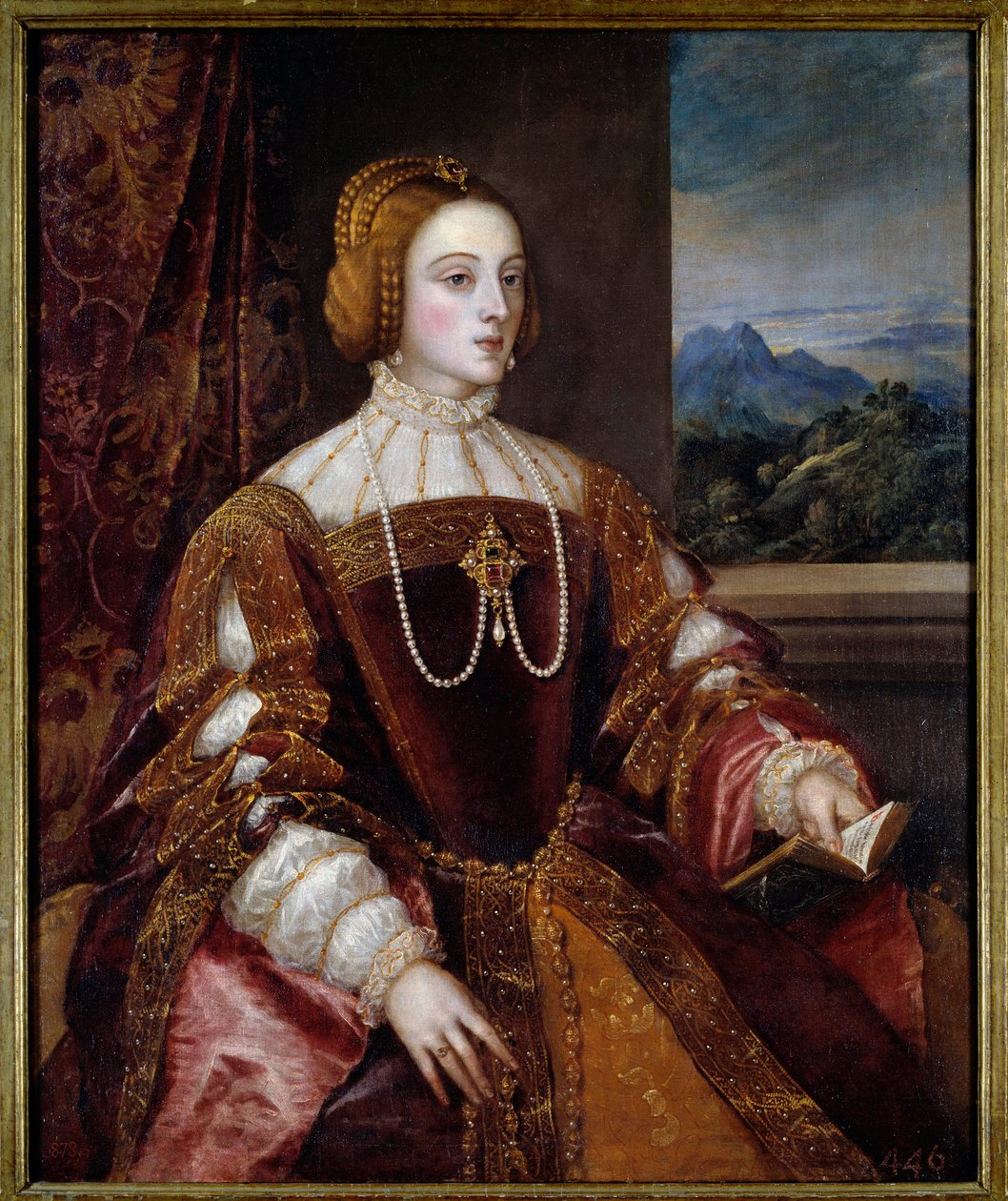 Portrett av impressen Isabella av Portugal (1503-1539) Maleri av Tiziano Vecellio (1485-1576) 1500-tallet Søn. 1,17x0,98 m Madrid, Prado-museet av Tiziano Vecelli