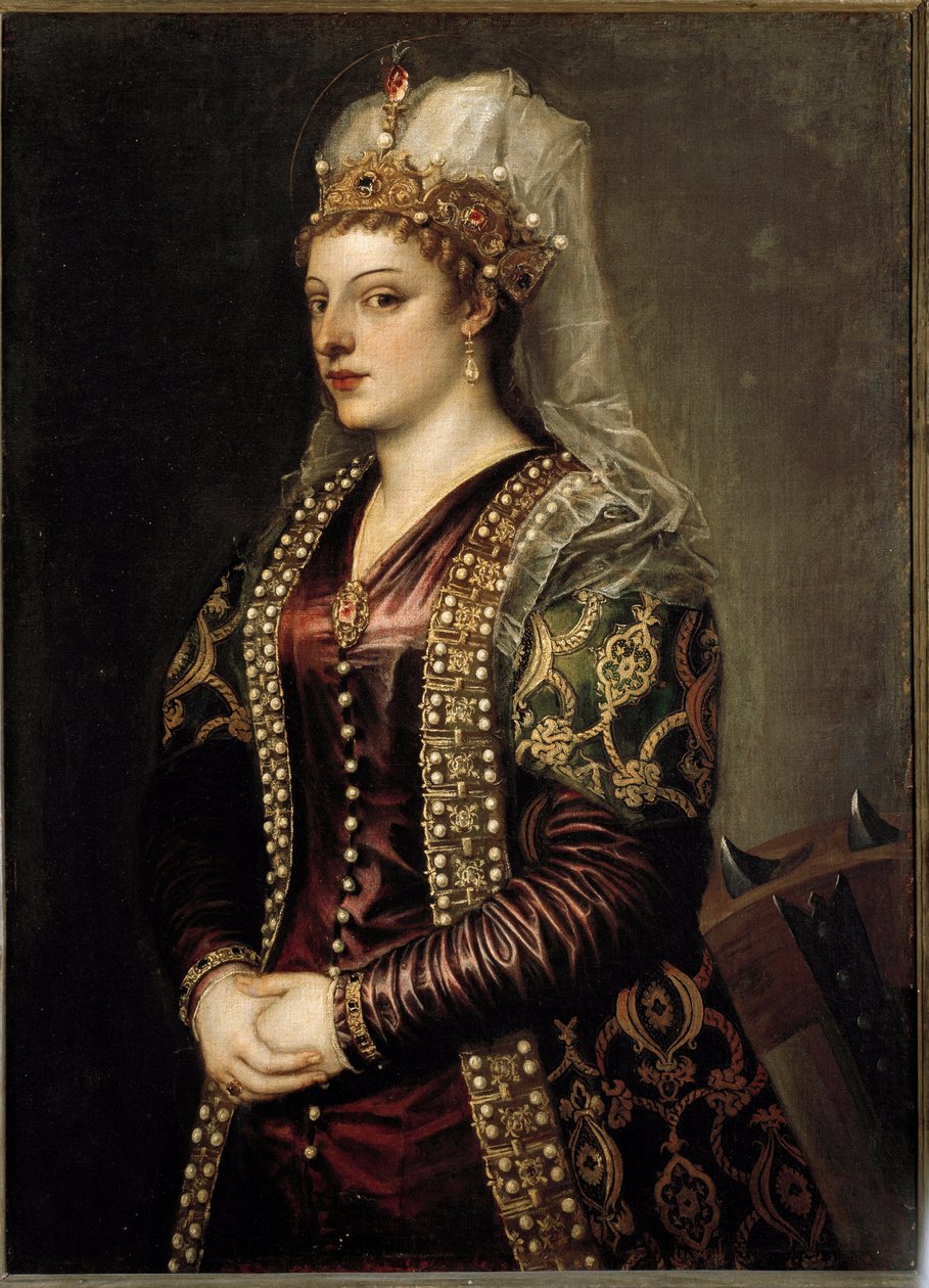 Portrett av dronningen av Kypros Caterina Cornaro, som St. Katarina av Alexandria. ca. 1542 (maleri) av Tiziano Vecelli
