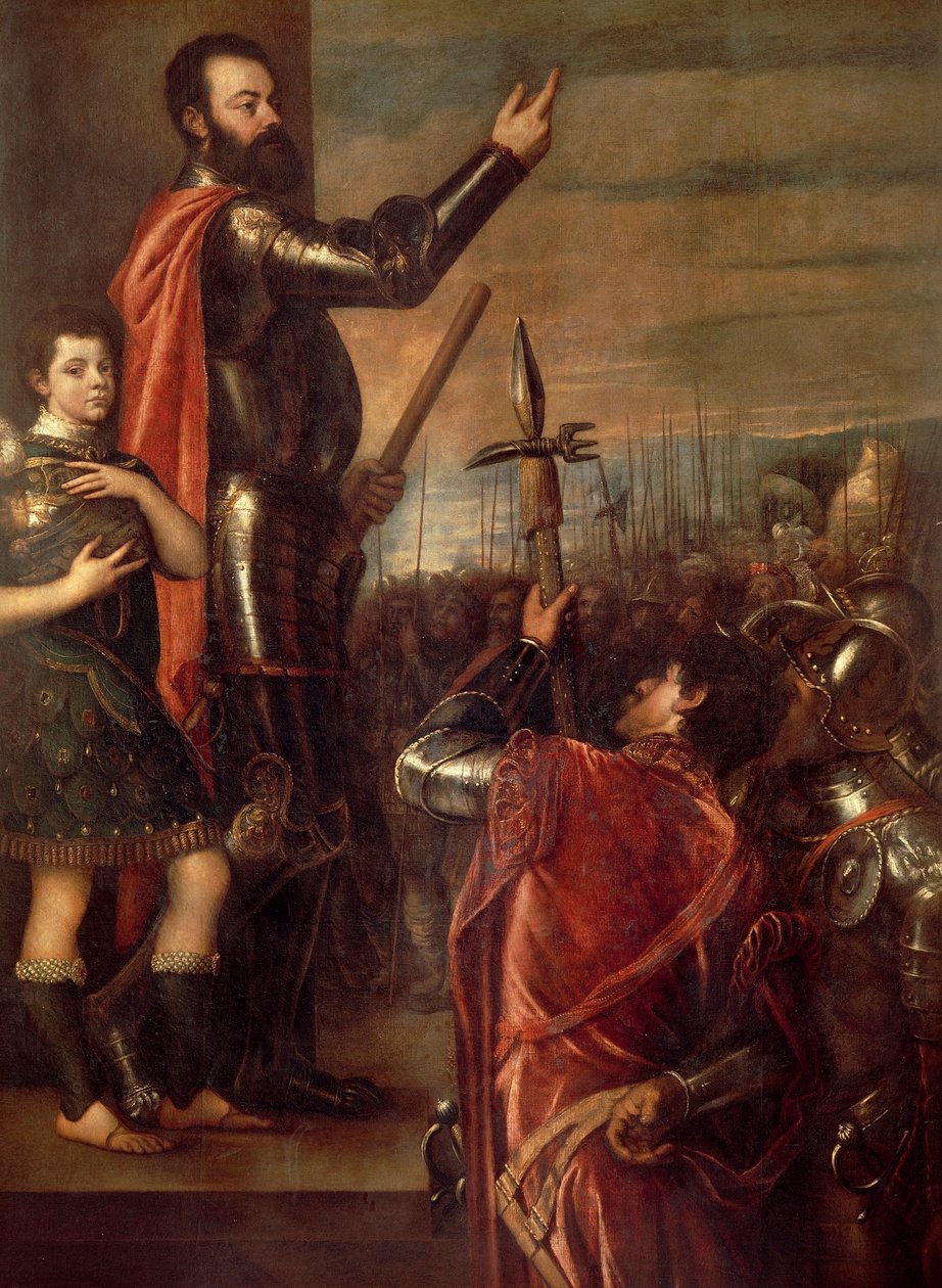 Tildelingen av Alfonso d'Avalos til troppene hans av Titian (c.1488 1576)