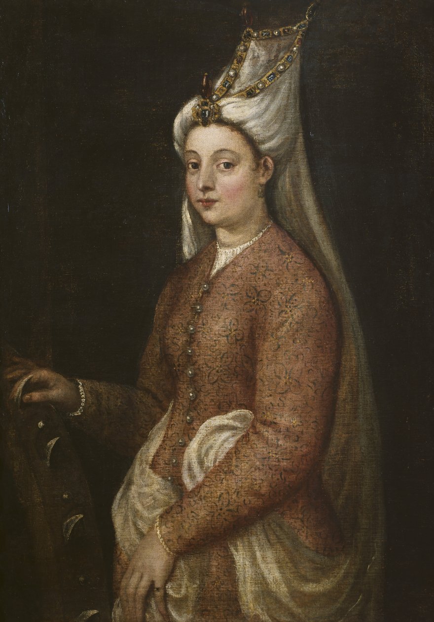 Cameria, datter av Suleiman den storslåtte, som Saint Catherine, ca. 1560 av Tiziano Vecelli