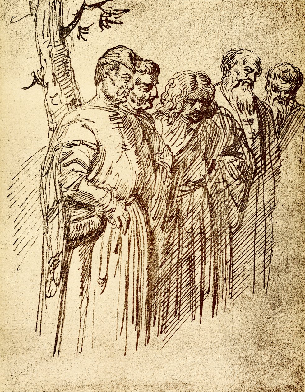 Gruppe av seere fra miraklet til St. Anthony av Tiziano Vecelli