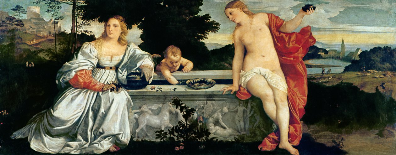 Hellig og profan kjærlighet, ca. 1515 av Tiziano Vecelli