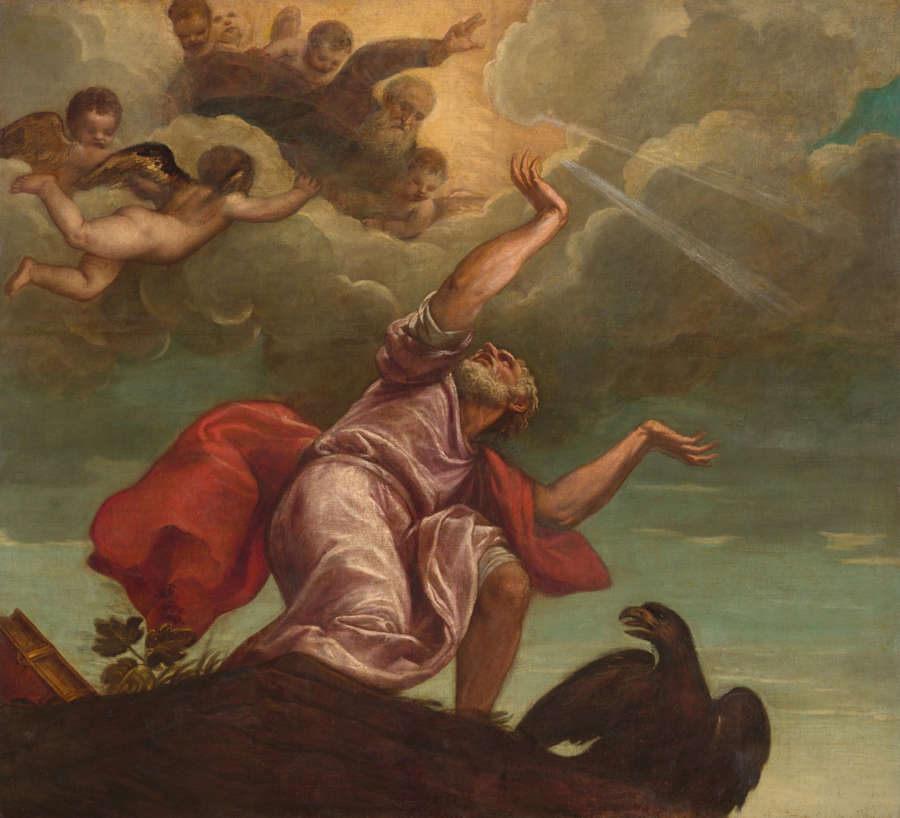 Evangelisten Johannes på Patmos, ca. 15531555 av Titian,
