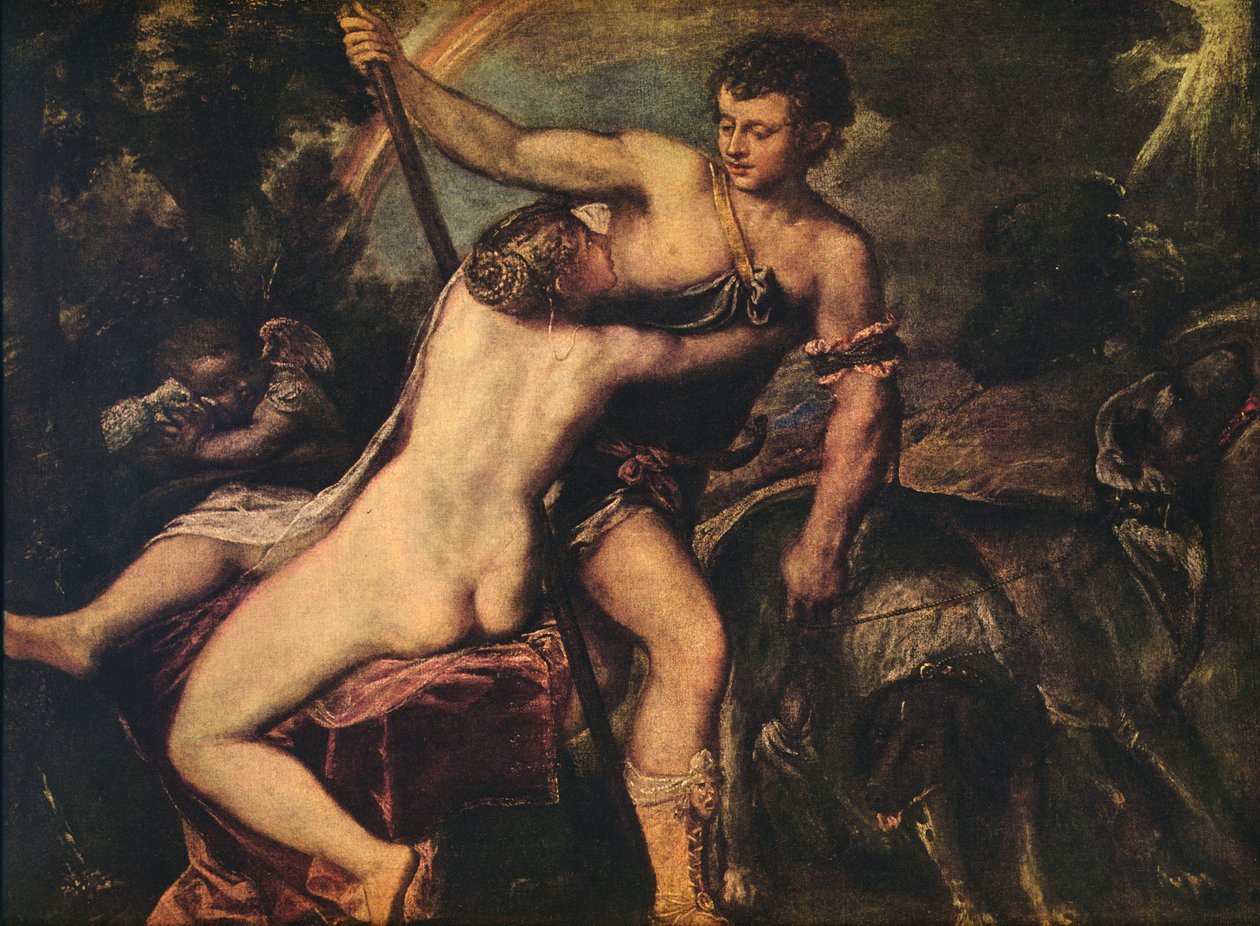 Venus og Adonis, 1560 av Tiziano Vecelli