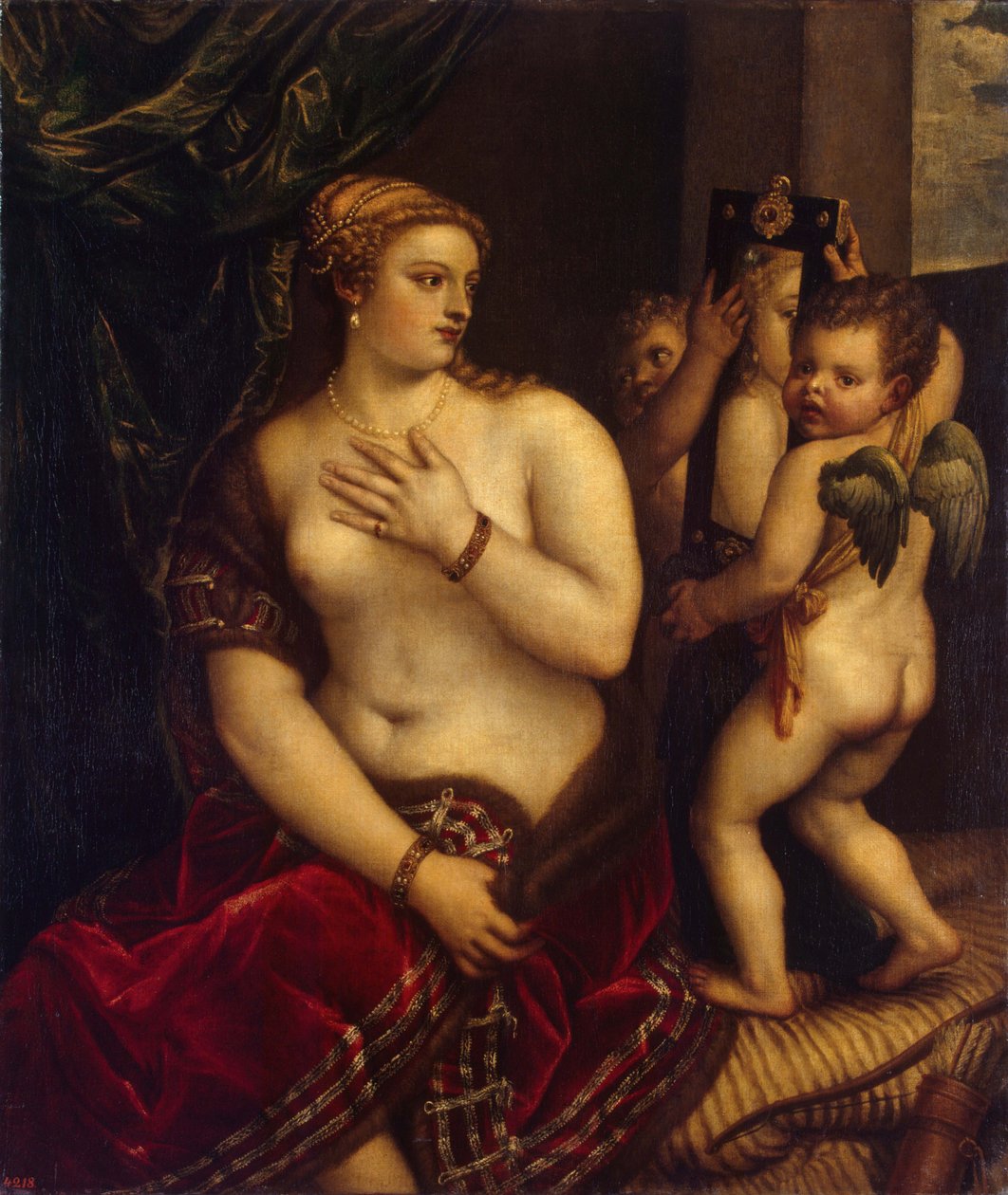 Venus med et speil, 1560 av Titian,