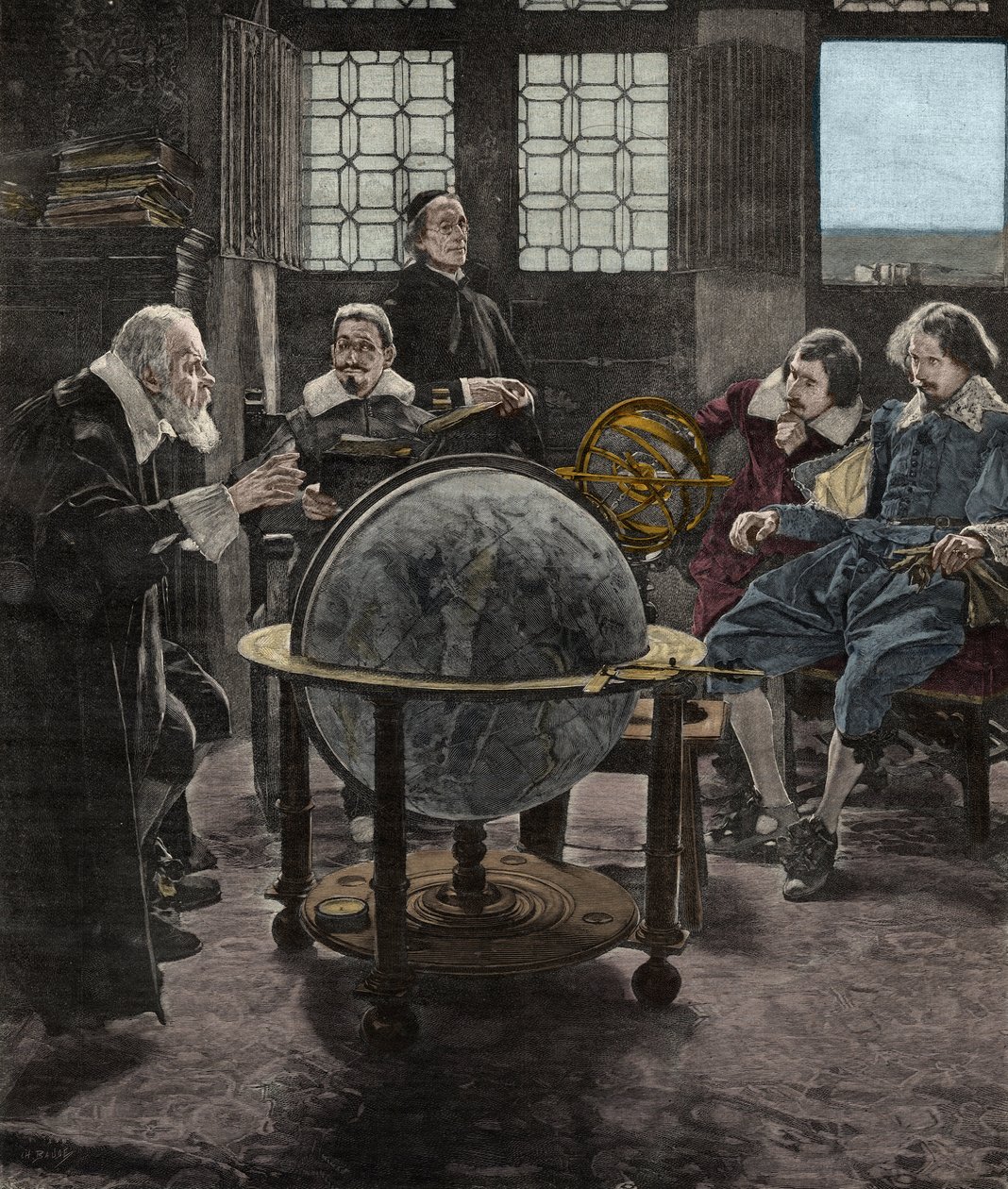 John Milton (1608-1674) besøkte Galileo Galilei (Galilee), i inkvisisjonens fengsel i Arcetri, nær Firenze, i 1640. Gravering fra 1800-tallet fra et maleri av T. Lessi. av Tito Lessi