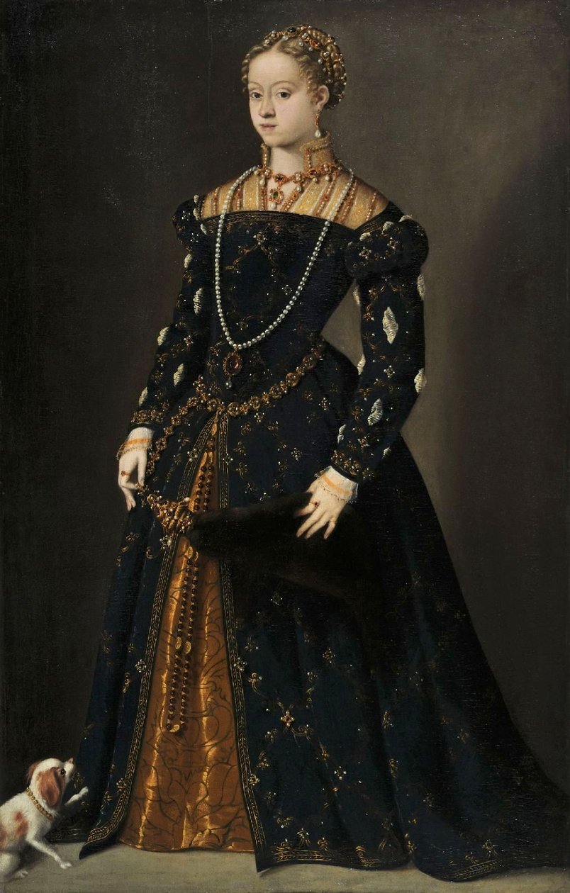 Portrett av erkehertuginnen Catherine av Østerrike av Tiziano Vecelli
