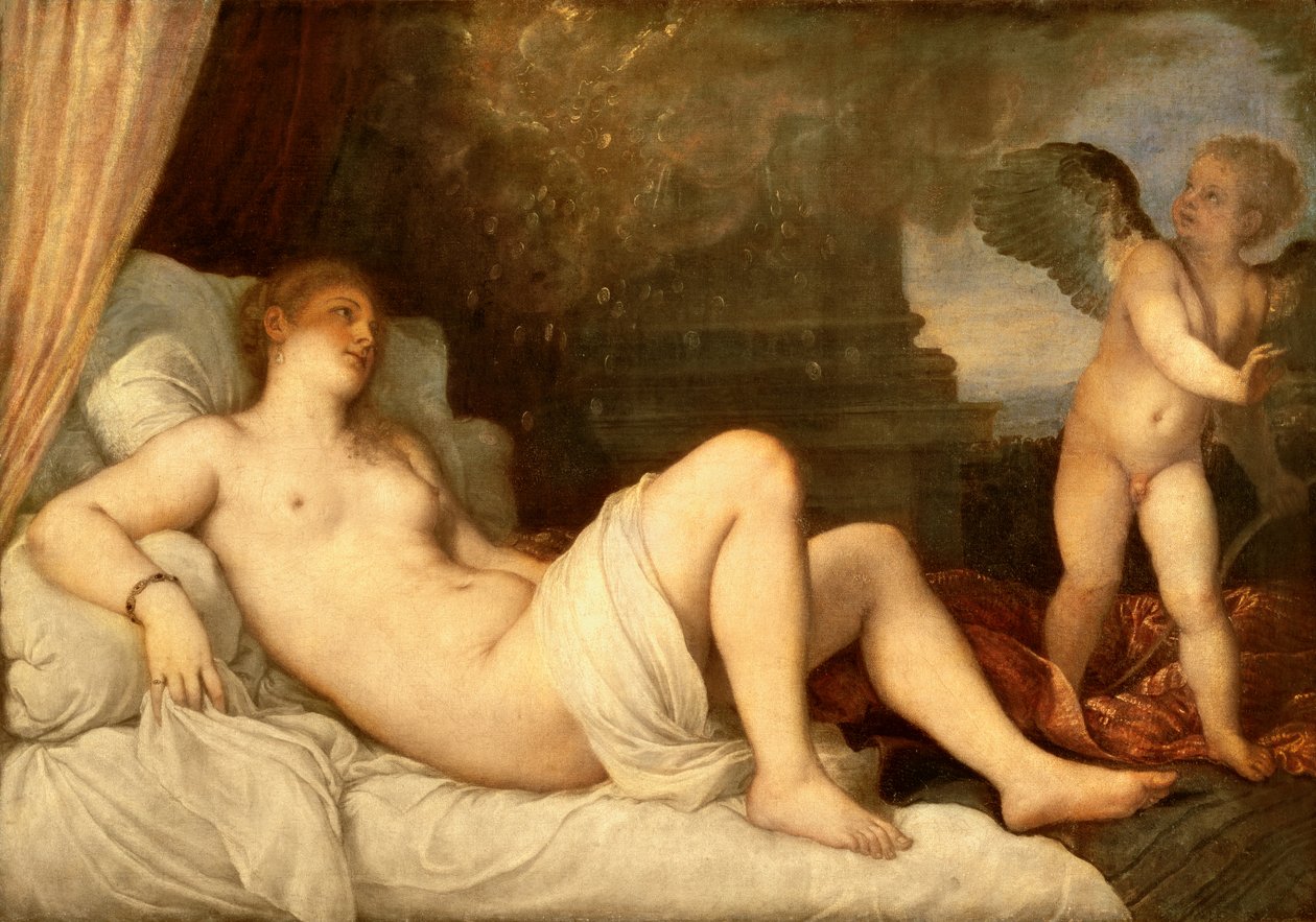 Danae av Tiziano Vecelli