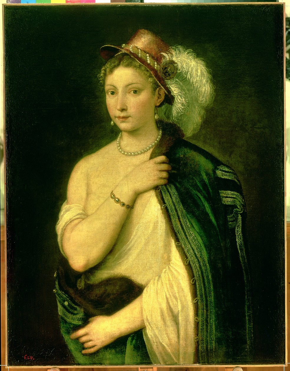 Kvinneportrett, ca. 1536 av Tiziano Vecelli