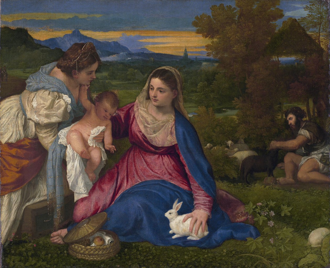 Madonna og kanin med forstørrelsesglass av Tiziano Vecelli