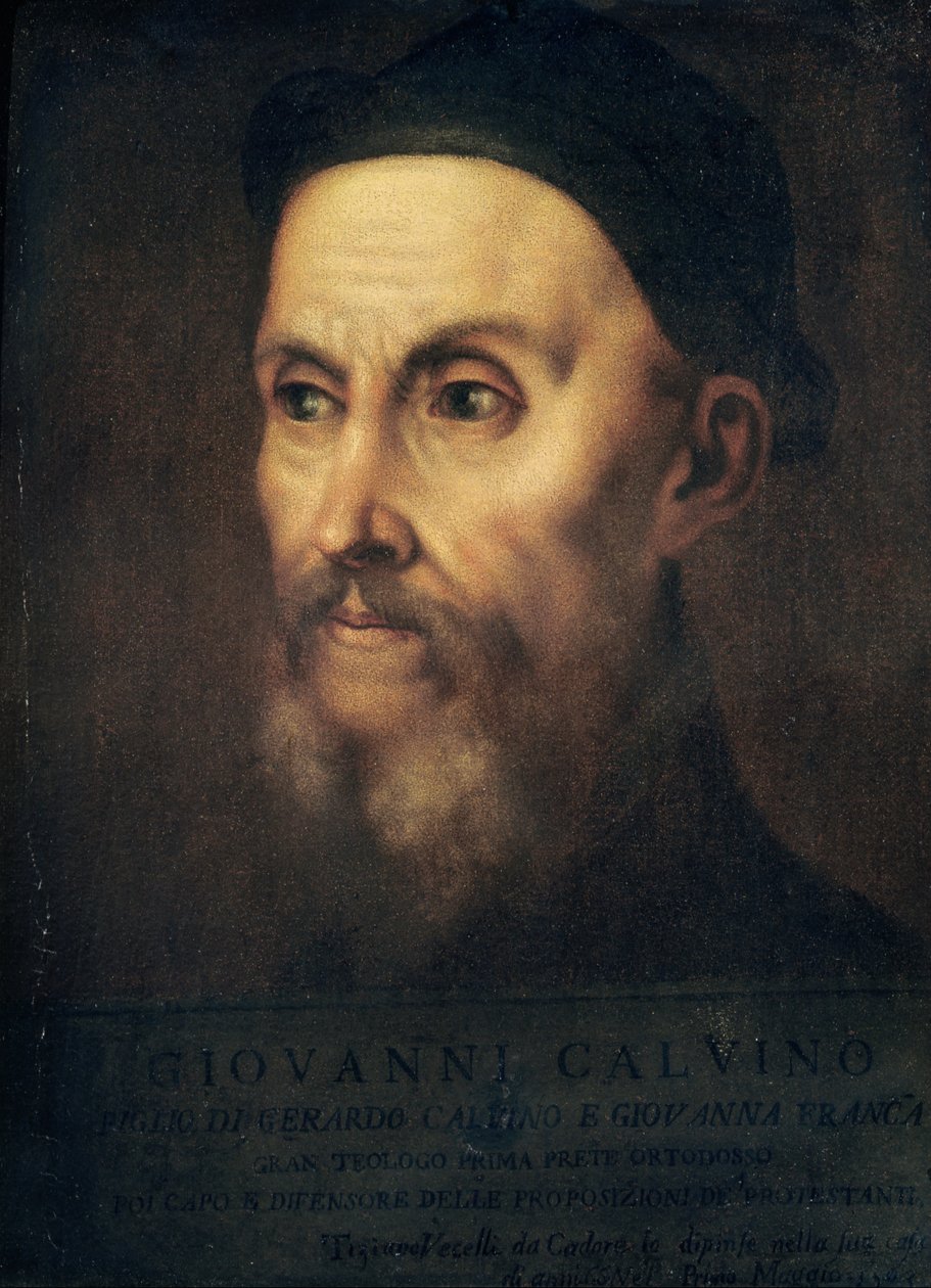 Portrett av John Calvin (1509-64) av Tiziano Vecelli