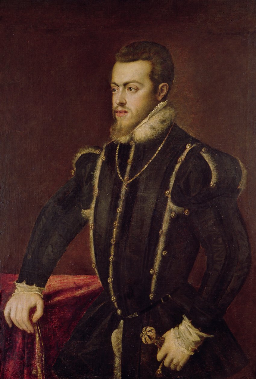 Portrett av Filip II (1527-98) av Spania av Tiziano Vecelli