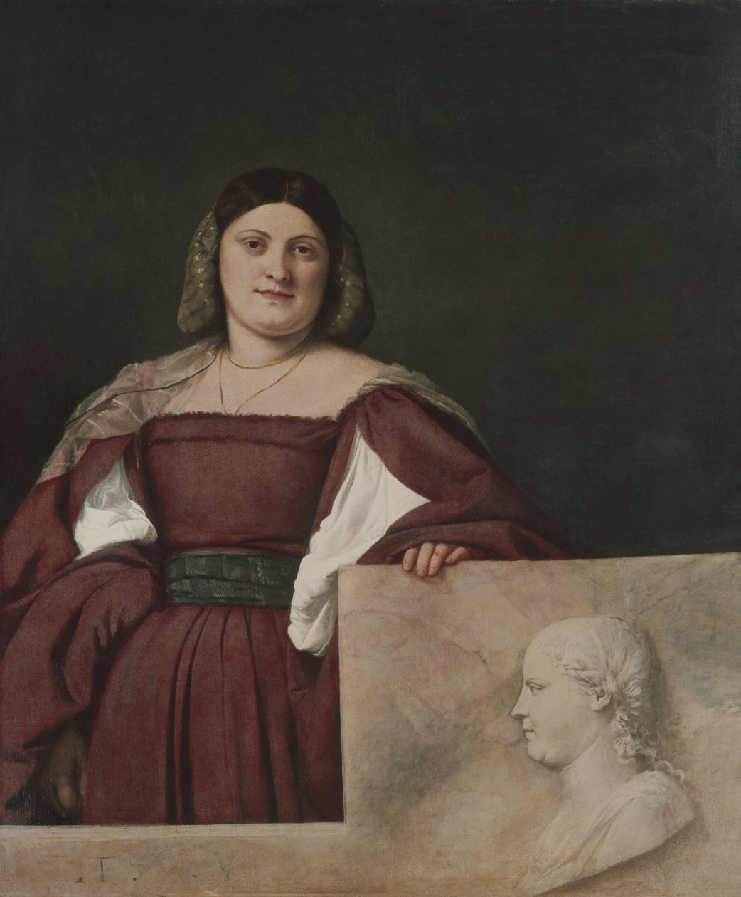 Portrett av en dame (La Schiavona), ca. 1510-12 av Tiziano Vecelli